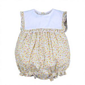 Conjunto de Romper para Bebé 100% Algodón Orgánico con Certificación OEKO-TEX, Diseño Floral con Volantes y Cierre de Botones a Presión para Niñas, OEM ODM - Product Image 1