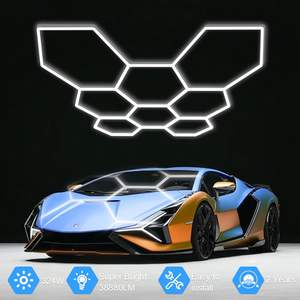 Éclairage <span class=keywords><strong>de</strong></span> <span class=keywords><strong>garage</strong></span> hexagonal, luminosité supérieure 6000K-6500K, éclairage <span class=keywords><strong>de</strong></span> <span class=keywords><strong>garage</strong></span> en nid d'abeille <span class=keywords><strong>pour</strong></span> <span class=keywords><strong>garage</strong></span>, salle <span class=keywords><strong>de</strong></span> sport, atelier <span class=keywords><strong>de</strong></span> detailing automobile - Product Image 2