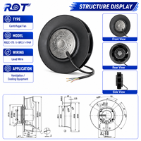 Ventilador Centrífugo Industrial de Curva Inversa RB2C-175 1-1892 I-1949 para Servicio Continuo, Gestión Térmica, HVAC, Manejo de Aire y Refrigeración