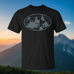 Camiseta Upside Down Earth Globe, camiseta promocional negra para hombre - Product Image 3