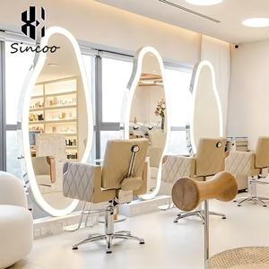 Espejo de Pared Irregular para Barbería, Doble Cara, con Luz LED Personalizada, para Estilistas y Salones de Belleza - Product Image 2