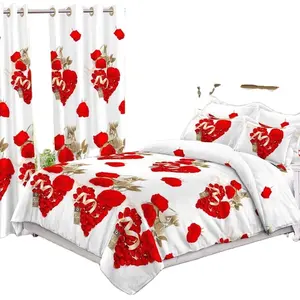Lençol de cama 100% algodão sensação conjunto de cama de luxo com cortinas