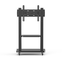 DBTC801B Heavy-Duty Black Mobile TV Cart Mount Stand Acero Ajustable TV Trolley con ruedas para 65 "Plasma Tv