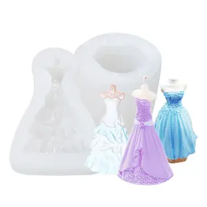 Xinzuchao — moule en Silicone 3D pour robe de mariée, bougie en forme de princesse, fait main, pour gâteau, savon, bricolage, décoration de la maison