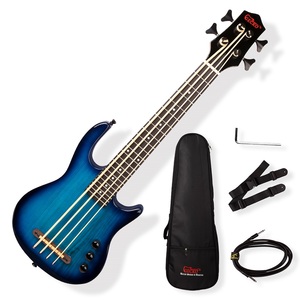 <span class=keywords><strong>Basso</strong></span> Elettrico U BASS in Acero Frassino Blu Lucido a <span class=keywords><strong>4</strong></span> <span class=keywords><strong>Corde</strong></span> con Paletta Acustica per Uso Professionale a Prezzo <span class=keywords><strong>Basso</strong></span> - Product Image 1