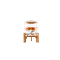 Distributeur en verre de 5L, 8L, 11L avec support en bois et robinet pour kits de brassage à domicile, bar, réservoir de boissons