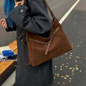 Retro Suede Women's Tote Bag, Large Capacity Multifunctional Three Use <b>Backpack</b>, Niche Designer Crossbody Bag - Product Image 3