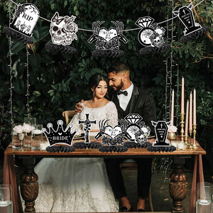 زينة طاولة حفلات العزوبية على الطراز القوطي، ديكورات حفلات العزوبية على شكل خلية النحل، زينة طاولة حفلات العزوبية القوطية - Product Image 2