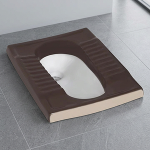 Casserole Orissa brun foncé Design moderne Toilette à squat en céramique sur pied WC avec chasse d'eau pour salle de bain Toilette à squat à chasse d'eau - Product Image 1