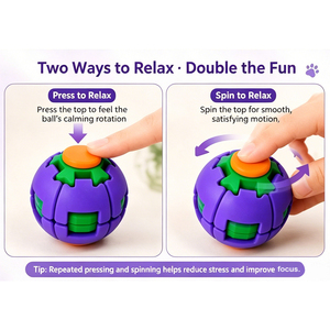 Balle anti-stress rotative colorée, jouet sensoriel de bureau à rotation fluide pour enfants, jouet anti-anxiété - Product Image 5