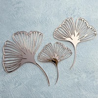 Prix de gros 3pcs Golden Ginkgo Leaf Gâteau Décoration Fournitures Acrylique Gâteau Cuisson Gâteau Topper pour Fête Décoration Fournitures