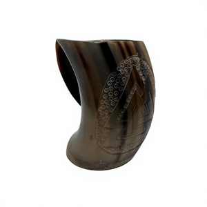 Chope à boire en véritable corne de buffle, écologique, faite à la main, étanche, design moderne, artisanat naturel, chope à champagne et bière, style antique - Product Image 6