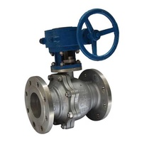 Vanne à boisseau sphérique à vis sans fin en acier inoxydable avec joint PTFE, personnalisable OEM, taille de port 4 pouces DN300, température normale
