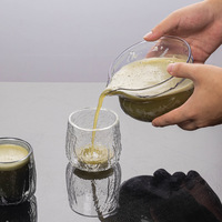 Service à thé matcha de style japonais en verre résistant à la chaleur, ensemble complet avec boîte de couleur, fouet, bol, support, cuillère