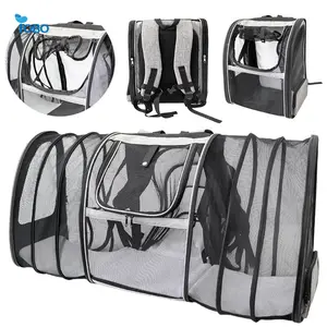 YOBO Oxford Portable Pet Dog Travel Bag Pet Carrier Mesh Cardboard Expandable Pet Backpack