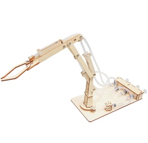 Bras robotique <span class=keywords><strong>hydraulique</strong></span> en bois pour l'invention scientifique et technologique, <span class=keywords><strong>jouet</strong></span> d'expérimentation scientifique DIY pour les élèves du collège, unisexe, pratique - Product Image 2
