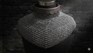 Magnifique design en maille de chaîne rivetée en acier doux de calibre 16, anneaux de 10 mm, finition huile naturelle avec design en cuir - Product Image 3