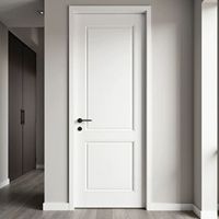 Porte en bois composite blanc simple, peinte, design moderne, pour intérieur, hôpital, salle de bain, chambre, résistante à l'eau