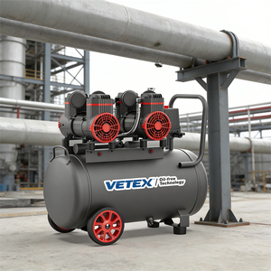 Compresseurs d'<span class=keywords><strong>air</strong></span> industriels portables VETEX en gros, haute vitesse, 110V 60Hz <span class=keywords><strong>50L</strong></span> 1.1KW 3HP, <span class=keywords><strong>compresseur</strong></span> d'<span class=keywords><strong>air</strong></span> silencieux sans huile - Product Image 1