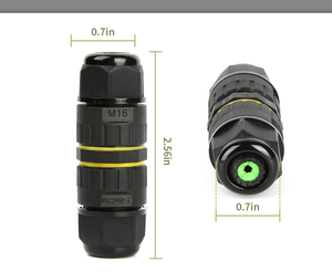 Conector de EW-M16 resistente al agua IP68, resistente al agua, macho, de empuje, tornillo automotriz, negro fijo - Product Image 1