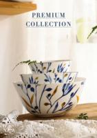 Service de table en porcelaine fine bleu et blanc de luxe minimaliste, motif floral, compatible lave-vaisselle, portable, pour hôtels