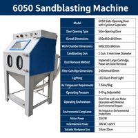 Cabine de sablage à tambour entièrement automatique modèle 6050 pour le sablage abrasif, machine à sablage à billes de verre pour l'élimination de la rouille sur les pièces métalliques usagées