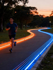ไฟนำทางอัจฉริยะแบบ LED ใยแก้วนำแสง ระบบเหนี่ยวนำอัจฉริยะ สำหรับสนามวิ่งในสวนสาธารณะ/พื้นที่ชมวิว/ชุมชน - Product Image 4