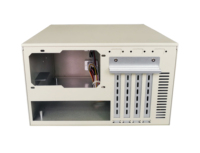 Casing abu-abu kecil dengan catu daya PC casing industri kontrol sasis terpasang di dinding peralatan industri dengan Motherboard M-ATX