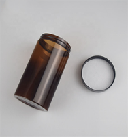 Pots en plastique PET ambrés de 50 ml à 500 ml pour crèmes, contenants alimentaires et cosmétiques recyclables avec couvercles à vis, emballage pour soins de la peau