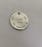 Étiquette métallique 3D OEM pour bouteille de savon, emblème or/argent, chaîne à billes, décoration 3D pour bouteille, étiquette logo métallique personnalisée