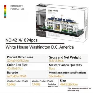 Blocs de construction OEM Maison Blanche Washington DC, architecture célèbre, plastique ABS, échelle 1:1, kit de modèle de construction éducatif - Product Image 2