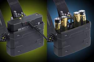 Lampe frontale LED rechargeable étanche IP66 pour le camping et les activités de plein air, 690 lm, corps en plastique, technologie SPOT + COB - Product Image 2