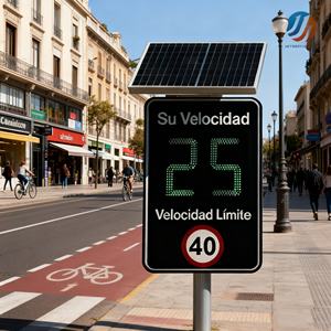 Señal <span class=keywords><strong>de</strong></span> Tráfico <span class=keywords><strong>de</strong></span> Límite <span class=keywords><strong>de</strong></span> Velocidad con Radar Solar <span class=keywords><strong>de</strong></span> 2 Pantallas Digitales para Seguridad Vial con Buena Calidad, Utilizada para Zonas Escolares - Product Image 3