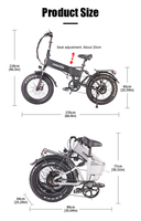 Vélo électrique pliable à suspension intégrale, longue autonomie, 48V 13Ah, pneus larges de 20 pouces, rapide, portable, pour adultes, en stock aux États-Unis