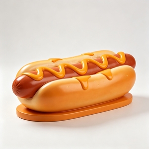 Escultura de Comida Gigante de Fibra de Vidrio FRP F181, Estatua de Perrito Caliente Individual, Impermeable, Anti-UV, para Exteriores, Personalizable - Product Image 1