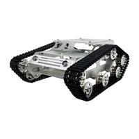 Châssis de robot chenillé tout-terrain TR300 en alliage d'aluminium avec chenilles en caoutchouc et amortisseurs pour la recherche éducative
