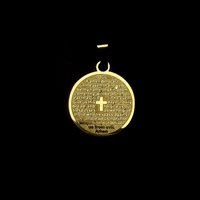Pendentif croix de foi en acier inoxydable personnalisé plaqué or accessoire de charme religieux chrétien à la mode pour anniversaire
