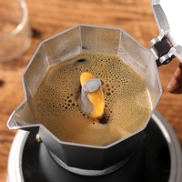 Cafetière Moka Tenrey noire, 3, 6, 9 ou 12 tasses, en alliage d'aluminium, pour expresso, style italien, à poser sur le cuisinière