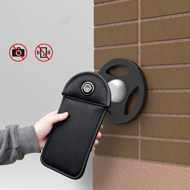 Lockable Phone Pouch Signal Blocking Magnetic Lock Cell Phone Bag Lockable Mobile Phone Pouch Hidden Safety Pin Anti-theft