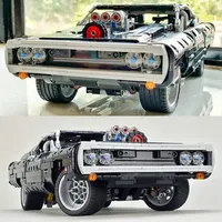 1:13 échelle technique Dodge chargeur voiture de course bloc de construction modèle Moc 42111 rapide furieux jouet garçons 1077 pièces en plastique brique cadeau