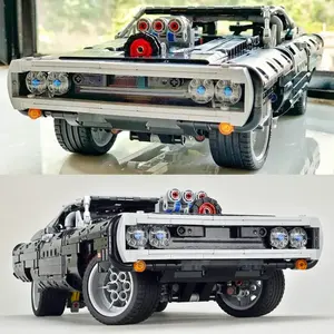 1:13 échelle technique Dodge chargeur <span class=keywords><strong>voiture</strong></span> de course bloc de construction modèle Moc 42111 rapide furieux <span class=keywords><strong>jouet</strong></span> garçons 1077 pièces en plastique brique cadeau - Product Image 4