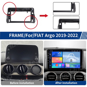 Meihua Marco Fascial texturizado de 9 pulgadas para salpicadero, MARCO DE REPRODUCTOR DE DVD para coche Android apto para <span class=keywords><strong>FIAT</strong></span> <span class=keywords><strong>Argo</strong></span> 2019-2022 con Cable - Product Image 6