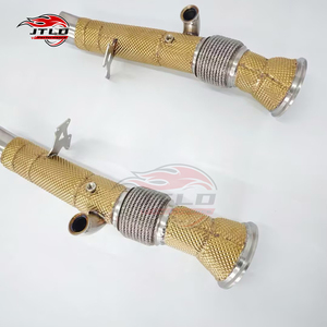 Downpipe de Alto Rendimiento con Revestimiento Térmico Dorado para Sistema de Escape de Carreras Ferrari 296 GTB/GTS 2022-2025 - Product Image 2