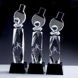 Trofeo de Cristal de <span class=keywords><strong>Ping</strong></span> <span class=keywords><strong>Pong</strong></span> Tallado Tridimensional de Diseño Nuevo de Fábrica para Competencia Deportiva - Product Image 4