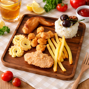 Wholesale Private Label <strong>Square</strong> Acacia Wood Plate Anti-slip Wooden Plate Dinner Server <strong>Trays</strong> <strong>Dessert</strong> Platter Cookie Snack Plate - Product Image 4