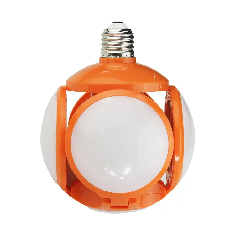 Ampoule pliante super brillante blanche froide 40W 165-265V, lampe led ufo de football à 4 feuilles