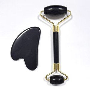 ชุดเครื่องมือนวดหน้าคุณภาพสูง หินออบซิเดียนสีดำ ชุดกัวซาหยก - Product Image 1