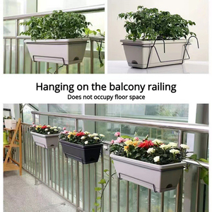 Chậu trồng cây hình chữ nhật lớn P57 Huolun kiểu Hà Lan, chậu trồng cây ban công, chậu nhựa hình chữ nhật để trồng hoa, chậu treo tường - Product Image 5