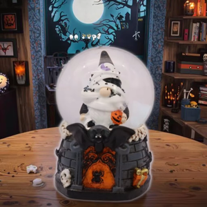 <span class=keywords><strong>ลูก</strong></span>บอลหิมะทำจากเรซินสำหรับฮาโลวีน45มม. หมวกสีม่วงรูปตัวช่วยสร้างสุสานหิมะสำหรับตกแต่งวันฮาโลวีนงานตามสั่ง - Product Image 1