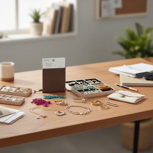 Borsa in velluto Ilan 6x8 cm marrone, confezione da 2 per la conservazione - Product Image 2